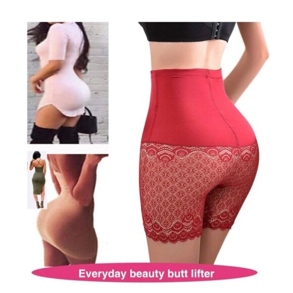 Butt Lifter Body Shaper Shorts Red lace Faja Size XXL - Picture 3 of 14